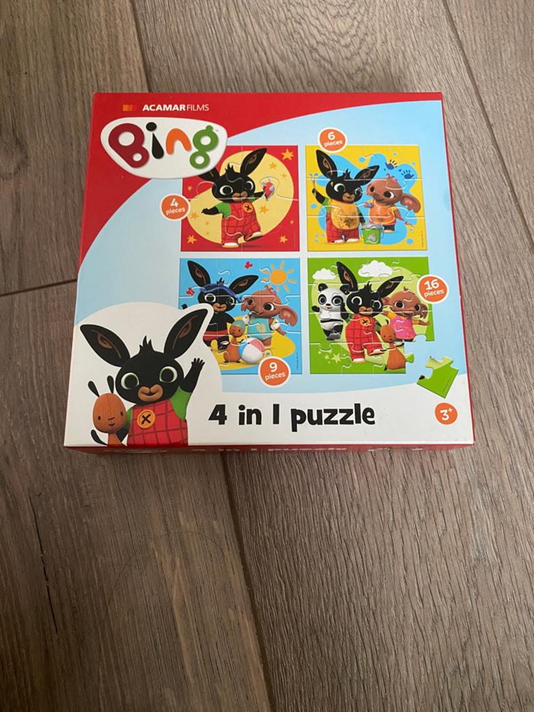 Bing 4in1 puzzel compleet, Ophalen, Minder dan 10 stukjes, Gebruikt