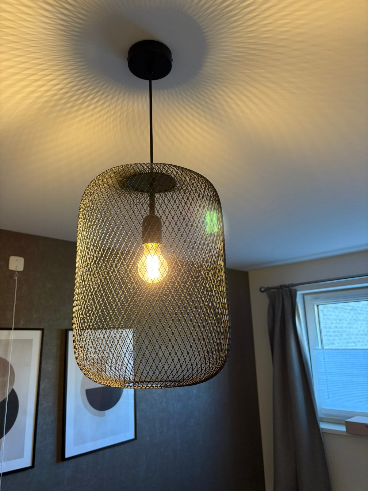 Karwei Hanglamp Juno XXL Mesh – Zwart, Huis en Inrichting, Ophalen, Zo goed als nieuw