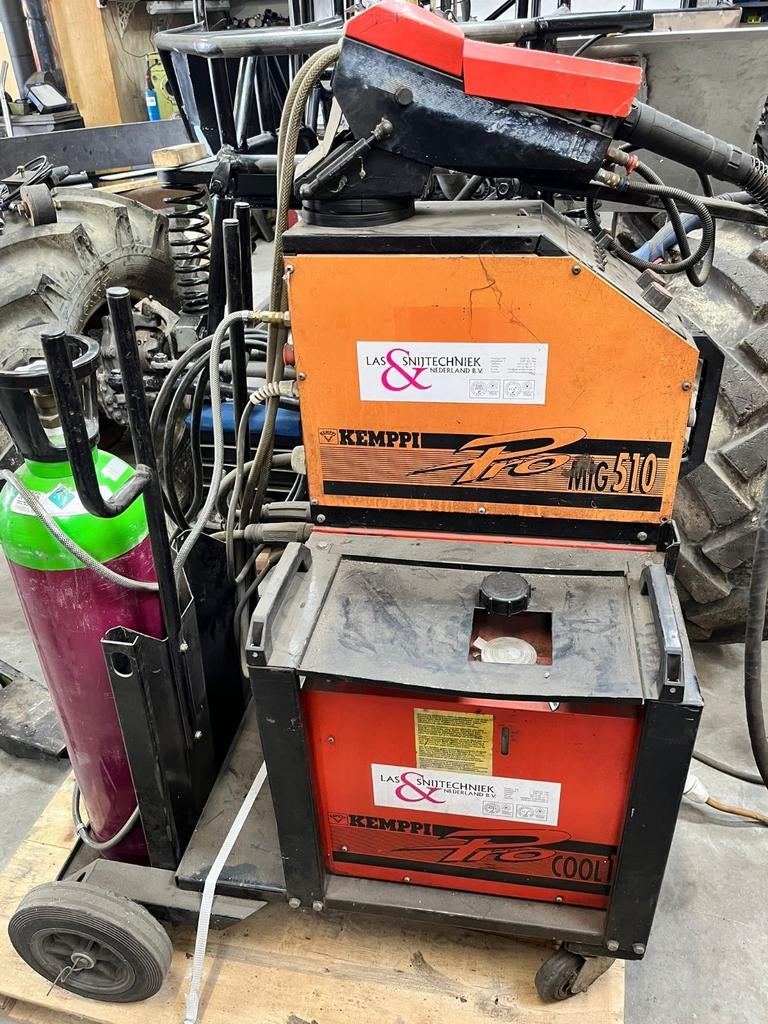 LASAPPARAAT KEMPPI PRO MIG 510 WATERGEKOELD, Ophalen, Gebruikt, 250 ampère of meer, Co2