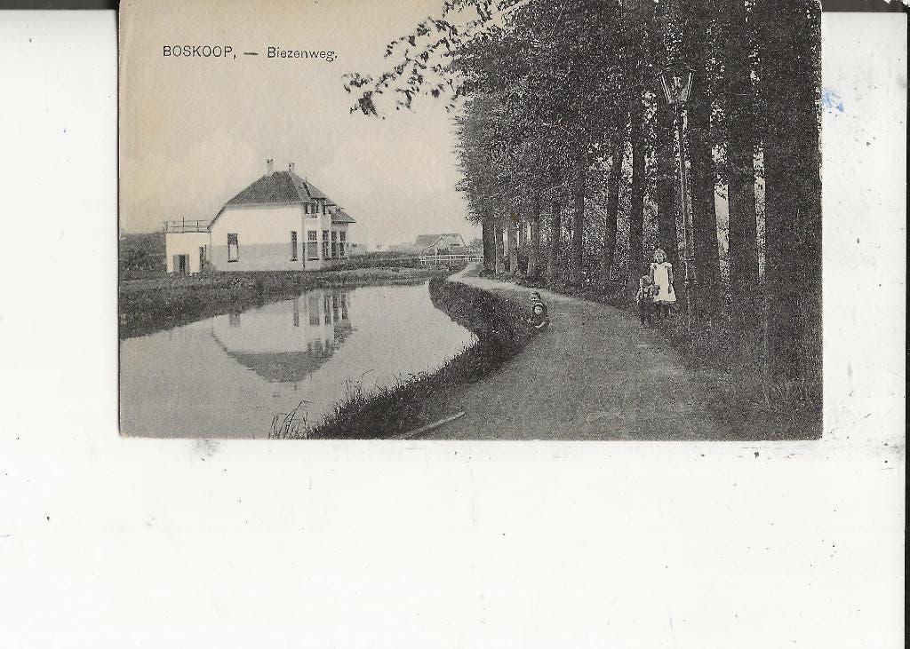 Boskoop Biezenweg Kleuters langs de Vaart, Ophalen of Verzenden, Voor 1920, Ongelopen, Zuid-Holland