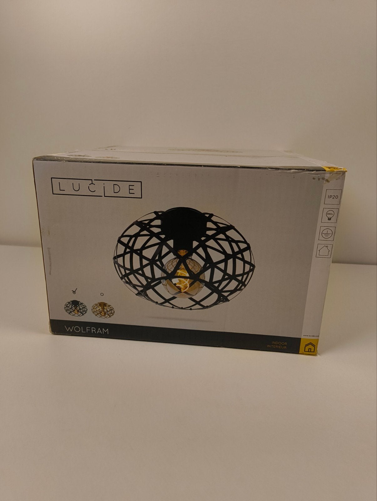 Lucide Wolfram (klein) Plafondlamp Zwart - E27 Max. 40W, Ophalen of Verzenden, Nieuw, E27 (groot)