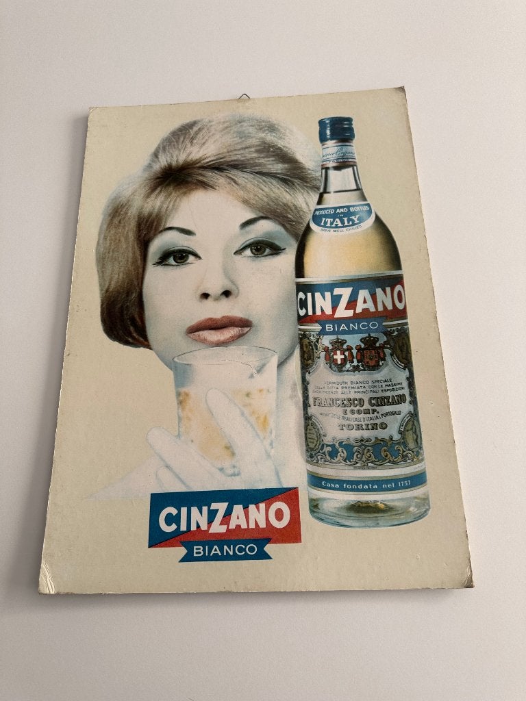 REKLAME BORD Cinzano Bianco, Verzamelen, Merken en Reclamevoorwerpen, Ophalen of Verzenden, Gebruikt, Reclamebord