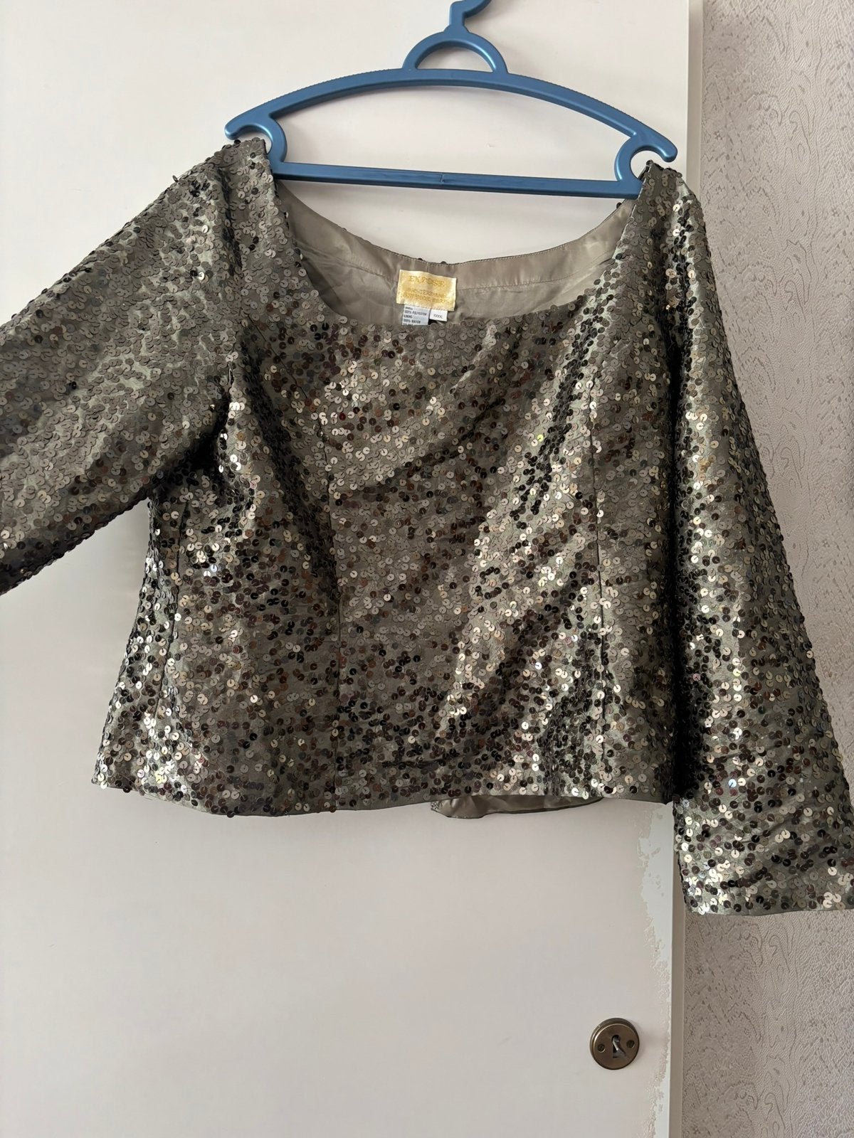 Glitter top, Kleding | Dames, Ophalen of Verzenden, Zo goed als nieuw, Maat 46/48 (XL) of groter, Korte mouw