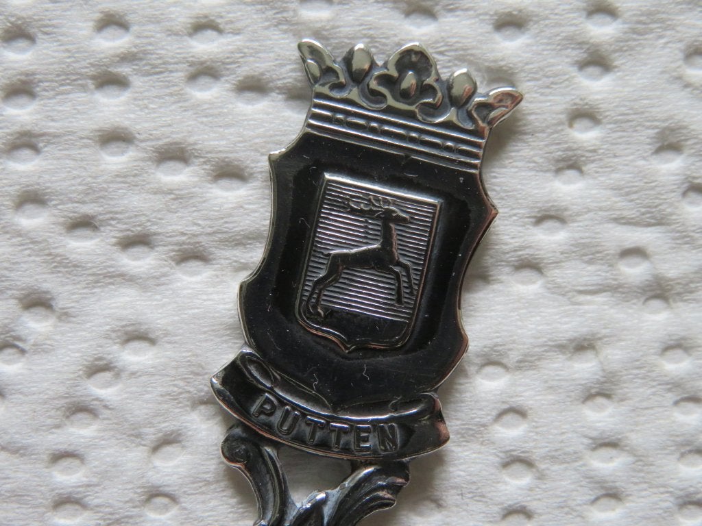 Verzilverd Gero Lepeltje Wapen Putten, Overige materialen, Verzilverd, Nieuw, Ophalen of Verzenden