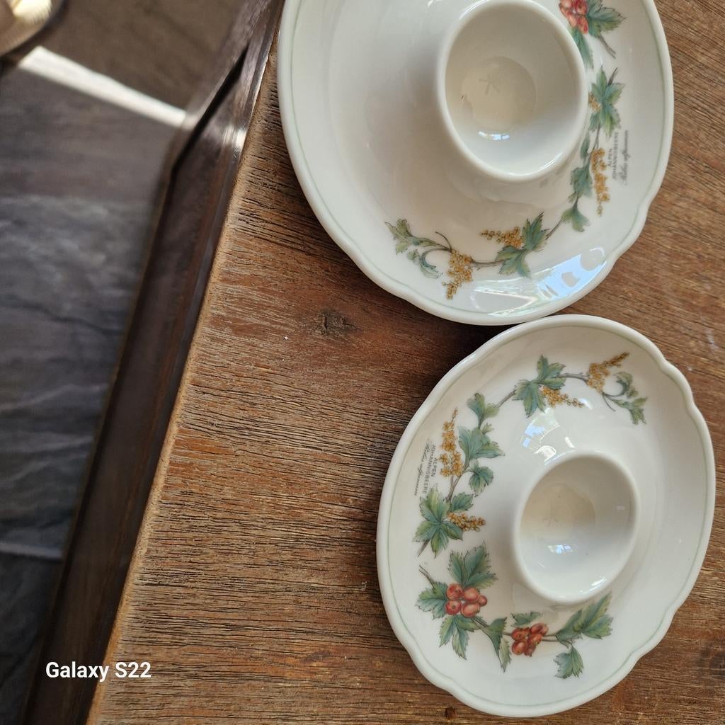Elegante eierdopjes met botanische print - 2 stuks, Ophalen of Verzenden