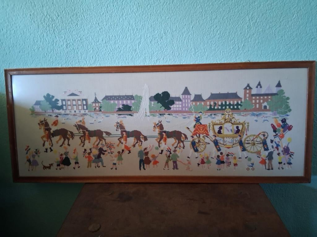 Gouden koets borduurwerk, Ophalen, Minder dan 50 cm, Nieuw, Schilderij