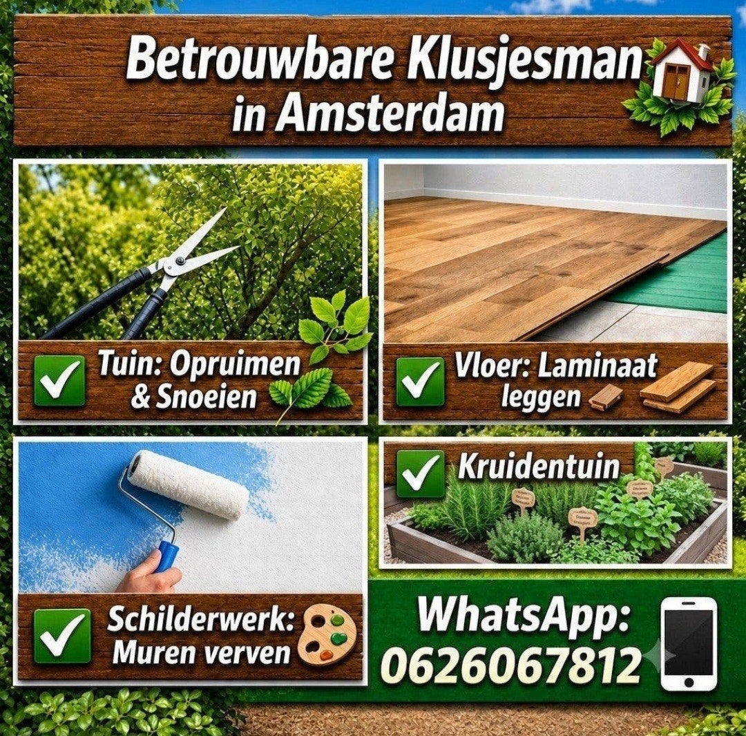 Klusjesman / Hnadman, Ophalen of Verzenden, 20 m² of meer