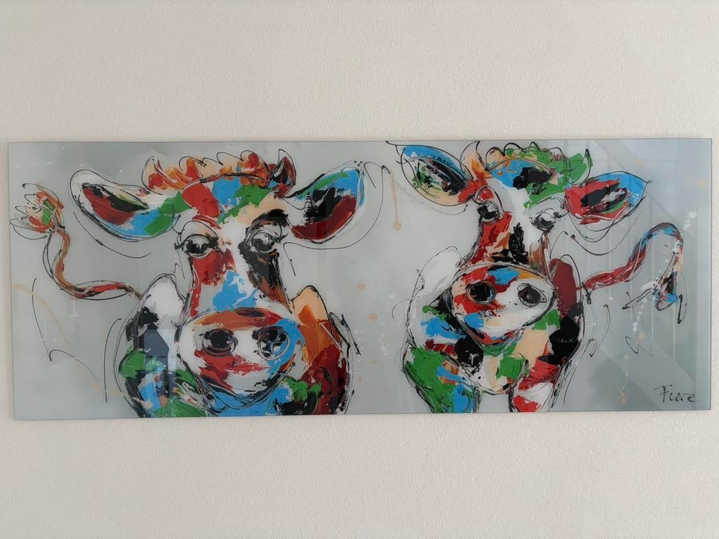 Koeien glasschilderij, Ophalen of Verzenden