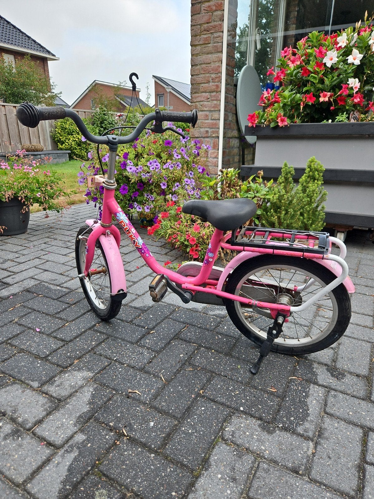 Roze meisjesfiets 16 inch - Puky, Ophalen, Terugtraprem, Gebruikt, Puky