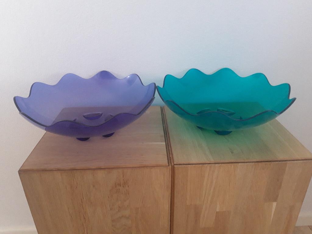 Tupperware twinschelp schalen, Ophalen of Verzenden, Zo goed als nieuw, Blauw, Schaal