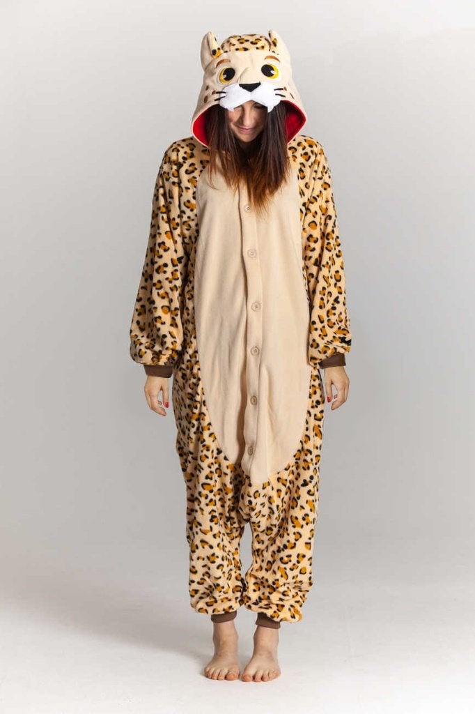 Luipaard Cheetah onesie 140-146 Pak Kostuum Bruin, Kinderen en Baby's, Ophalen of Verzenden, Nieuw, 134 t/m 140, Jongen of Meisje
