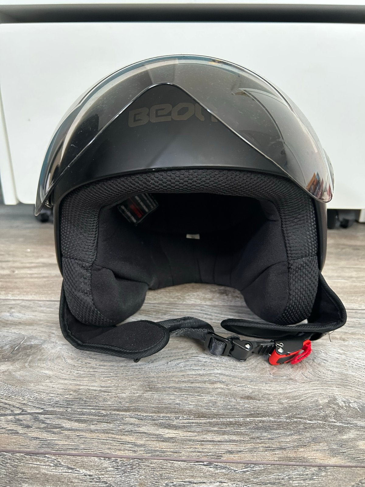 Zwarte Beon scooterhelm - Maat L (59), Fietsen en Brommers, Brommerhelmen, Ophalen of Verzenden, Gebruikt, Large