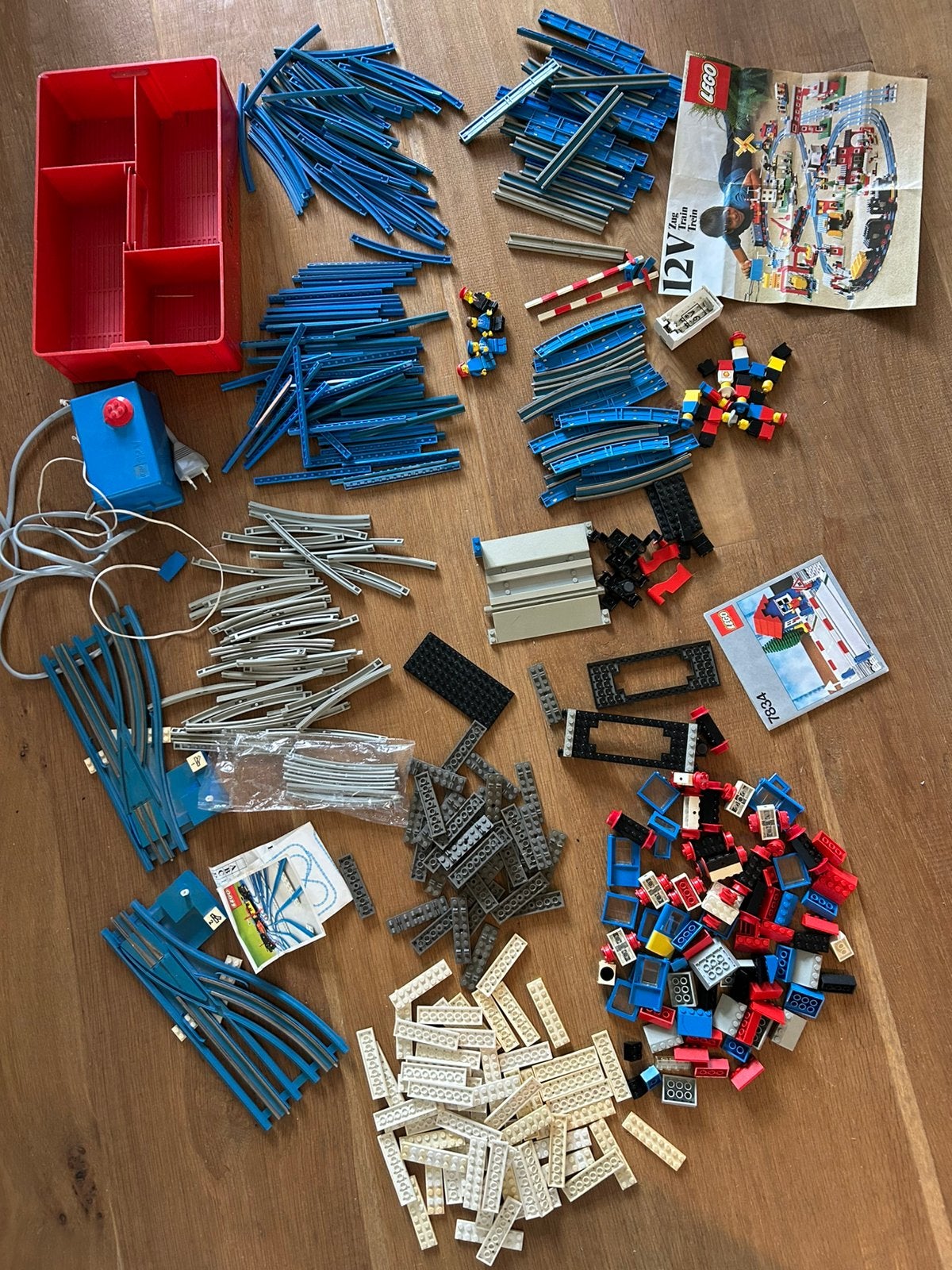 Vintage 12 V lego trein 725 741 veel rails travo boekjes, Ophalen of Verzenden, Zo goed als nieuw