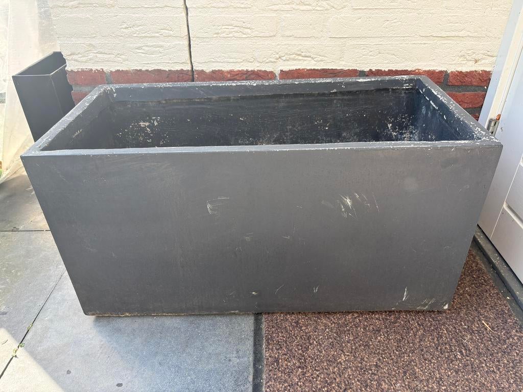 Grijze Intratuin bloembak / plantenbak 80 cm, Tuin en Terras, Bloembakken en Plantenbakken, Ophalen, Gebruikt, 60 tot 100 cm, Balkon