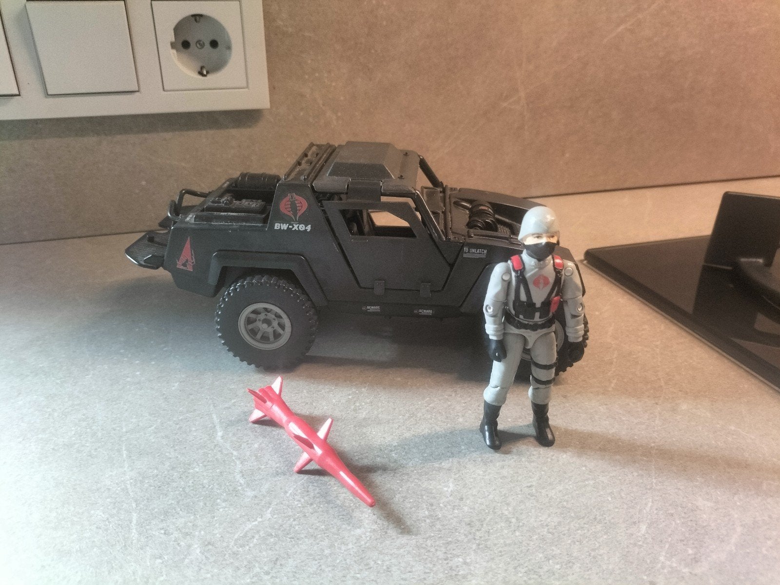 Vintage G.I. Joe Cobra Stinger (1984) + Driver, Ophalen of Verzenden, Gebruikt