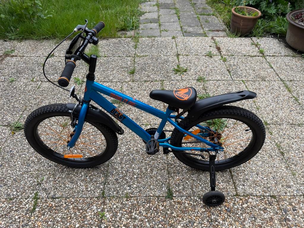 NERF KINDERFIETS - JONGENS - SATIJN BLUE, Fietsen en Brommers, Ophalen, Velgrem, 20 inch, Handrem