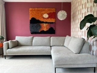 Hoekbank van stof, Ophalen, 250 tot 300 cm, Gebruikt, Hoekbank