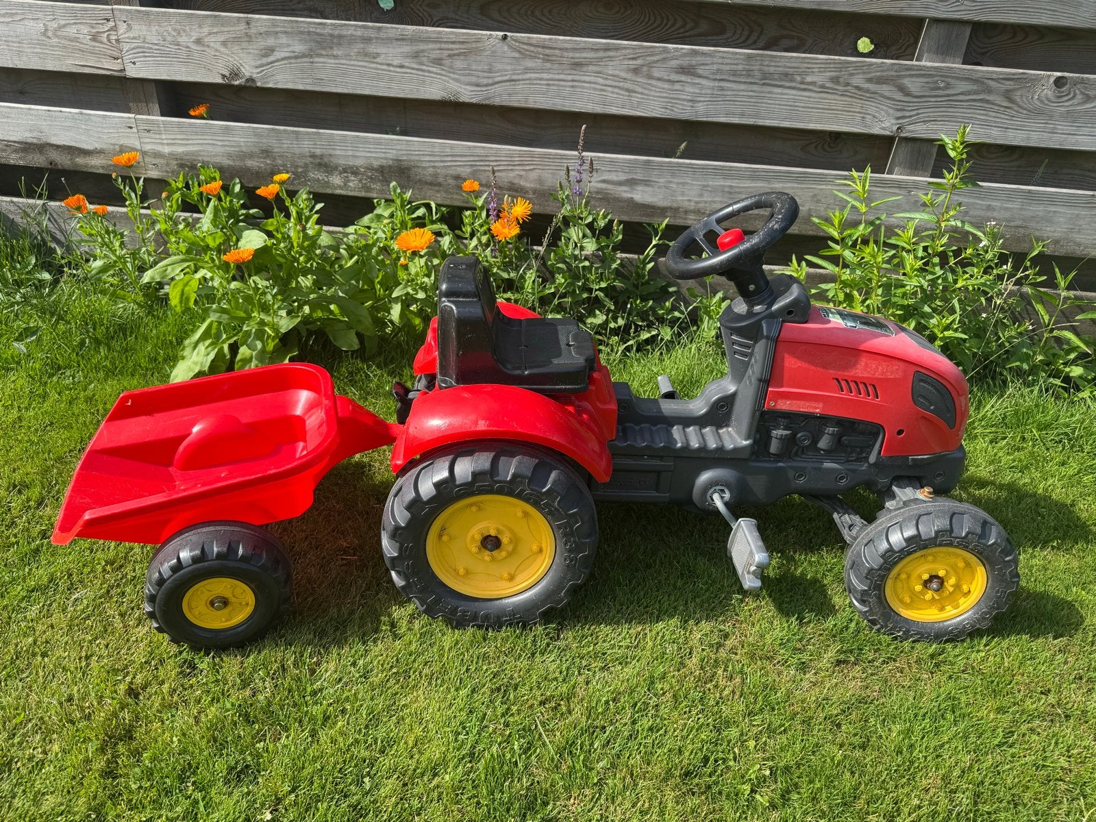 Falk traptractor met aanhanger (verbinding defect), Ophalen, Gebruikt, Trapvoertuig