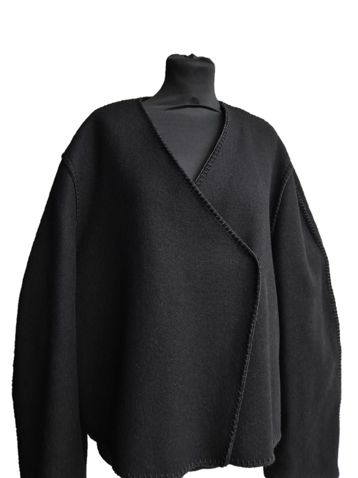 H&M Premium Selection wollen jas, H&M, Zwart, Maat 42/44 (L), Ophalen of Verzenden