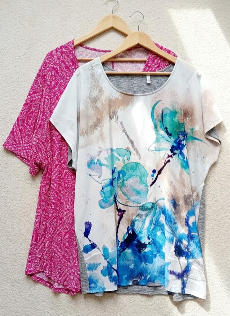 Set 2 tunieken/blouses maat 56/58, Kleding | Dames, Grote Maten, Ophalen of Verzenden, Zo goed als nieuw, Roze, Blouse of Tuniek