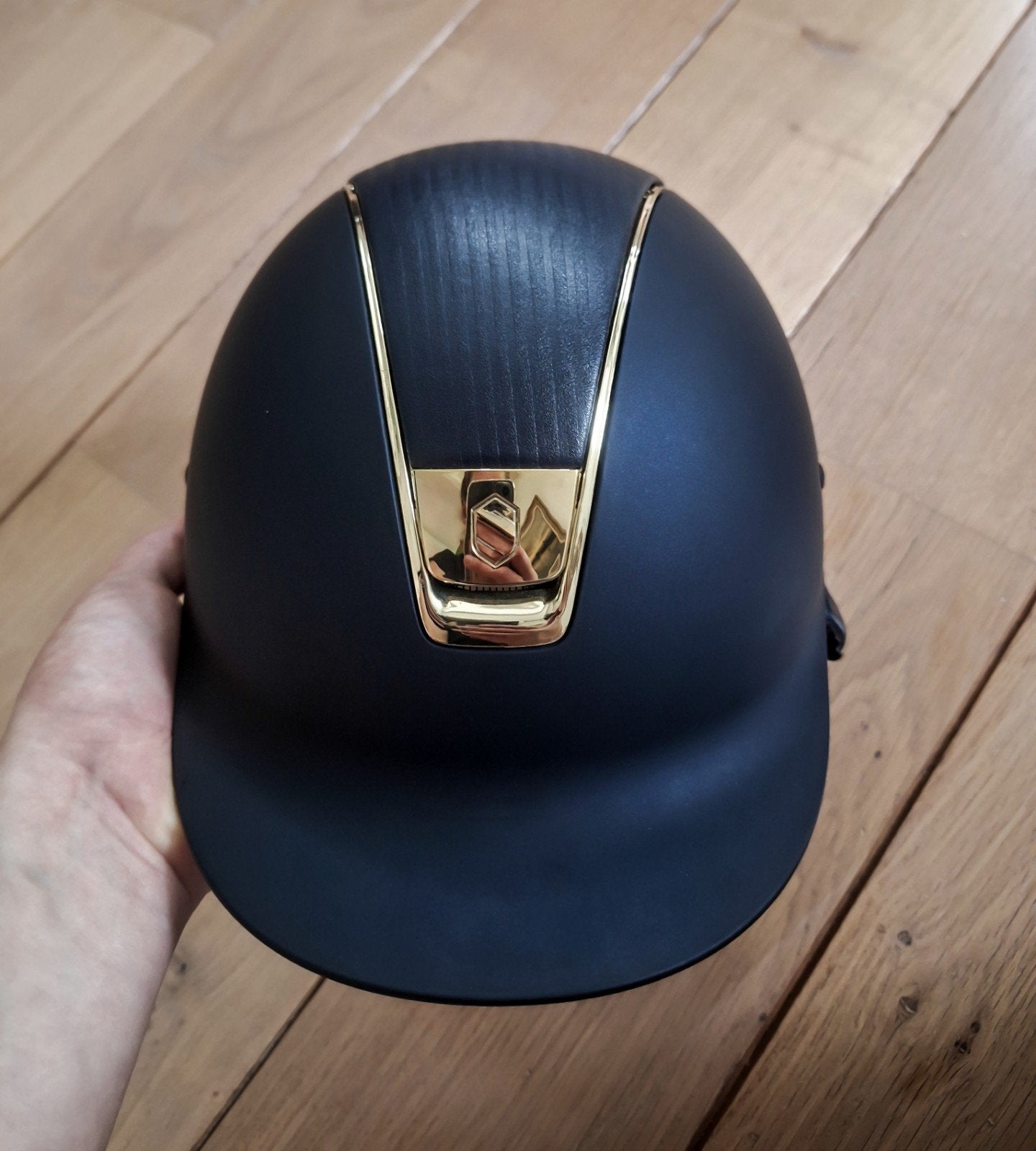 Samshield donkerblauw M, Dieren en Toebehoren, Paardrijkleding, Ophalen of Verzenden, Zo goed als nieuw, Dressuur