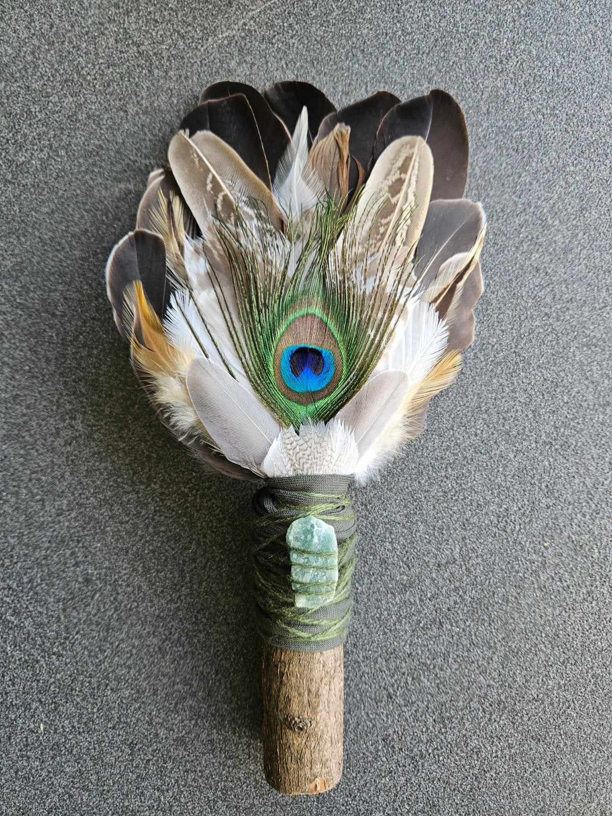 smudge feathers aventurijn veren waaier feather stick reiki, Ophalen of Verzenden