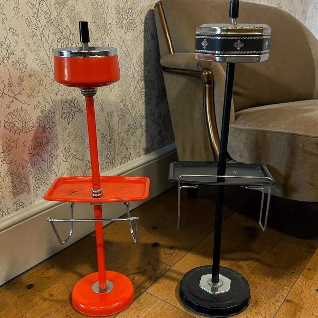 vintage metalen  staanasbak jaren 70, Ophalen