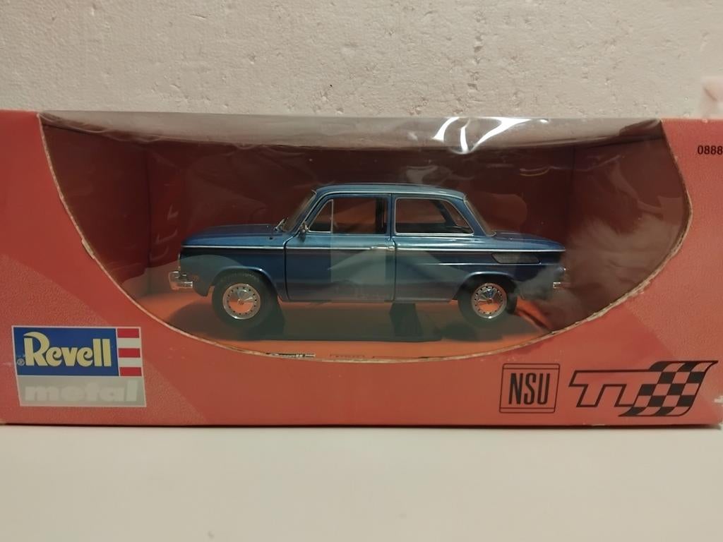 NSU TT Prinz blauw Revell metal 1:18 KRD, Ophalen of Verzenden, Zo goed als nieuw, Auto, Revell