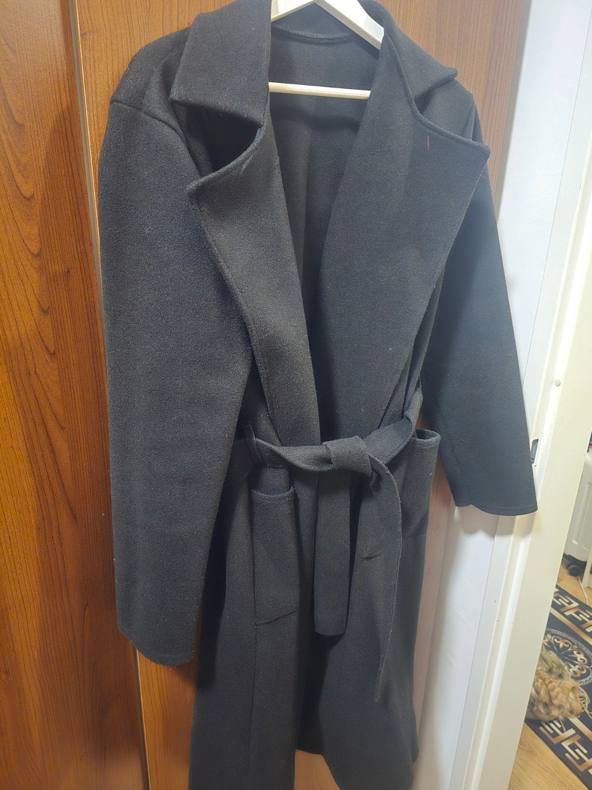 Nieuw!!!Lange jas met ceintuur, Zwart, Maat 42/44 (L), Ophalen of Verzenden, Onbekend