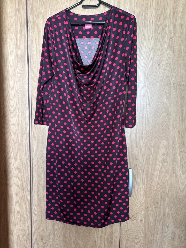 Jurk, polkadot, Kleding | Dames, Maat 42/44 (L), Ophalen of Verzenden, Zo goed als nieuw, Knielengte