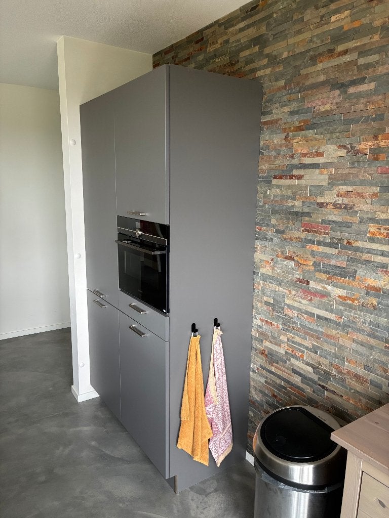 Moderne Mat Zwart/Grijze Eilandkeuken GEDEMONTEERD