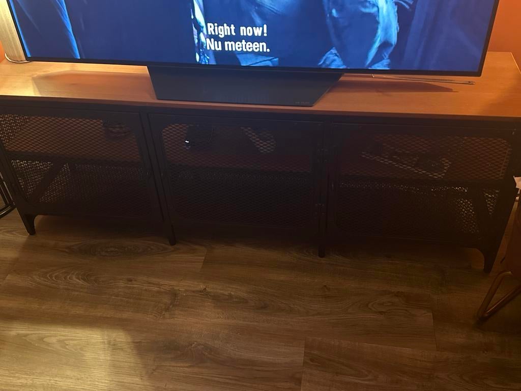 TV-meubel / Dressoir met industriële look, Ophalen, Gebruikt, 150 tot 200 cm, Minder dan 100 cm
