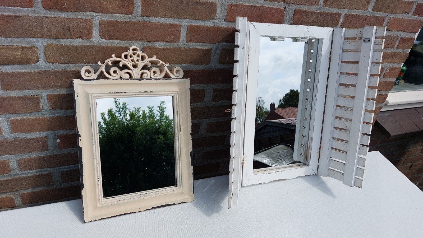 Spiegels voor in prieel of tuinhuisje, Huis en Inrichting, Woonaccessoires | Spiegels, Ophalen, Minder dan 50 cm, Zo goed als nieuw