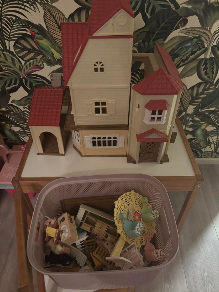 Sylvanian Families Groot Huis met Accessoires en Poppetjes, Ophalen of Verzenden, Gebruikt, Meisje