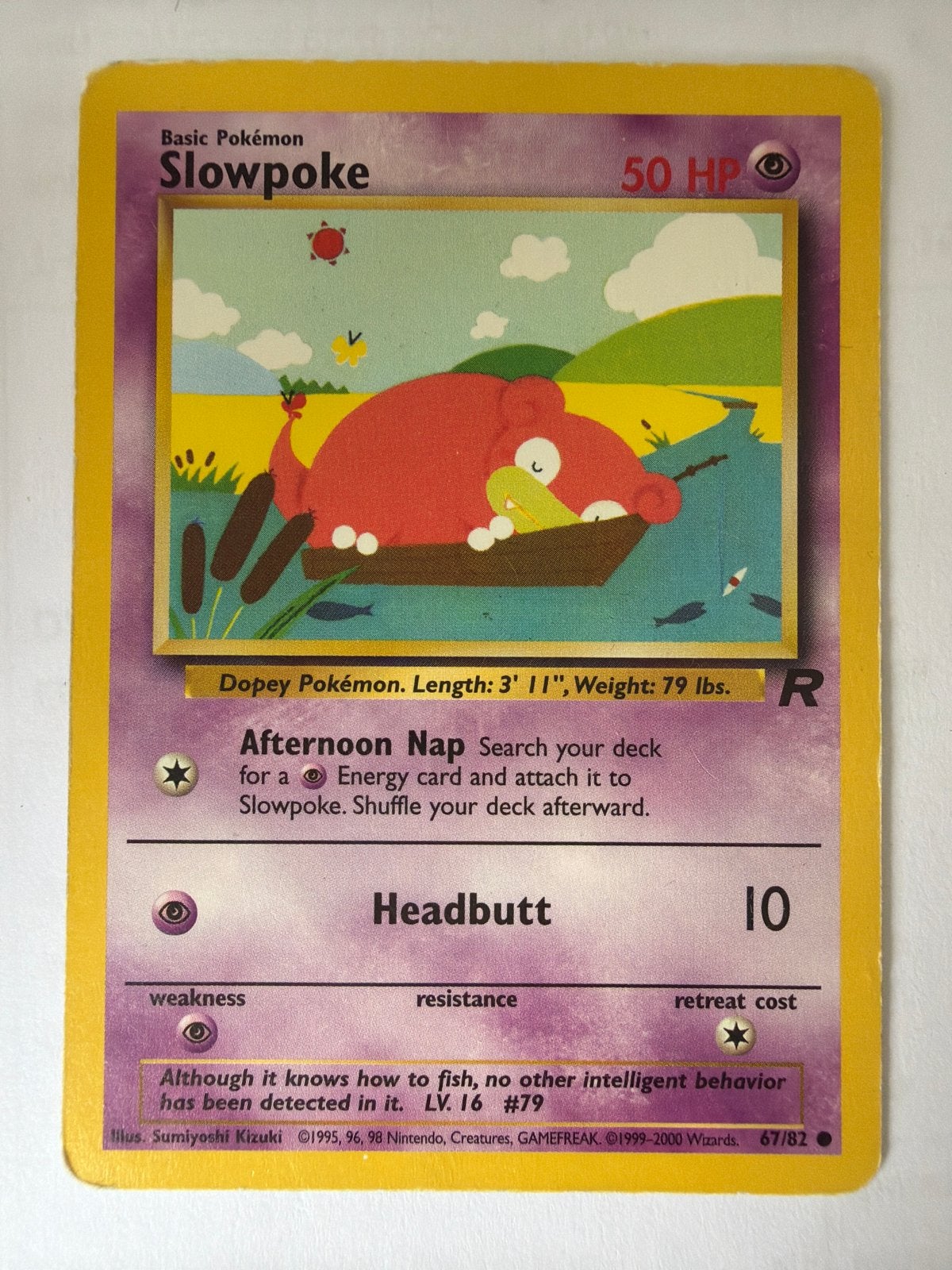 Pokémon Slowpoke Kaart (Wizards 67/82) - Vintage, Ophalen of Verzenden, Gebruikt, Losse kaart