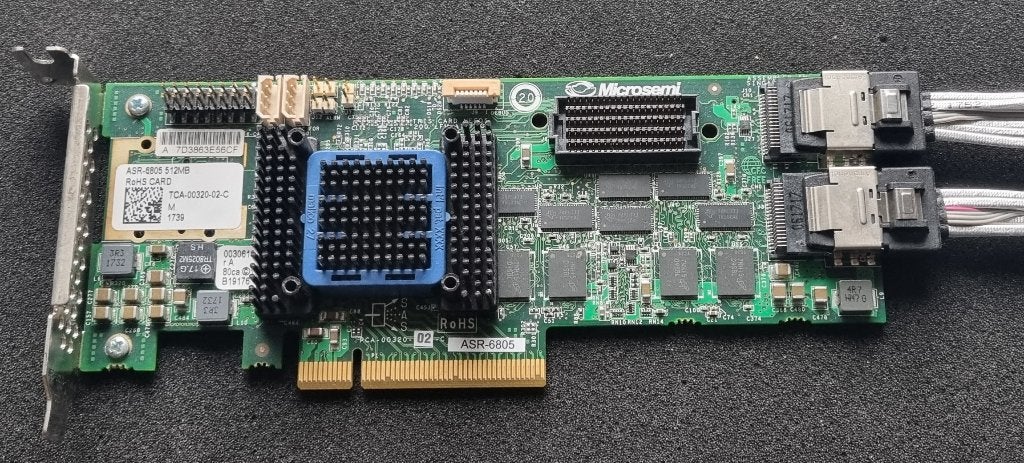 Adaptec ASR-6805 PCIe RAID Controller Card, Intern, SAS, Verzenden, Server