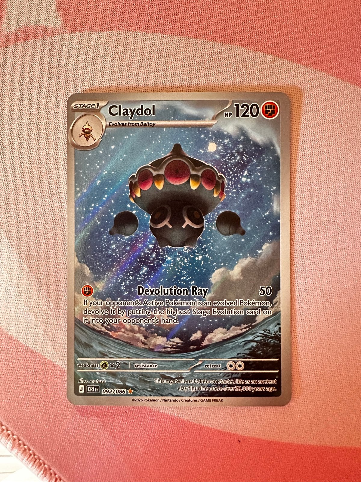 Claydol 92/86 Chaos Rising Pokemon Kaart Mint Conditie, Ophalen of Verzenden, Nieuw, Losse kaart