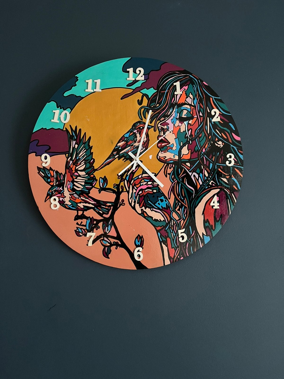 Hand beachilderde kunstklok 50cm, Ophalen