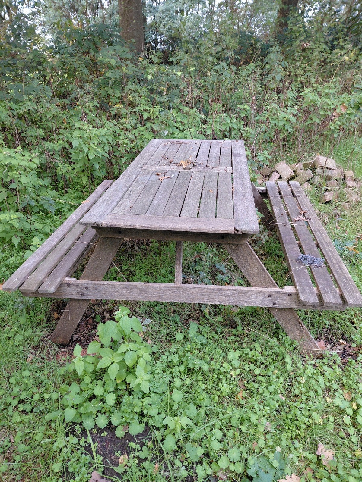 Kinder picknicktafel!, Tuin en Terras, Gebruikt, Rechthoekig, Hout, Ophalen