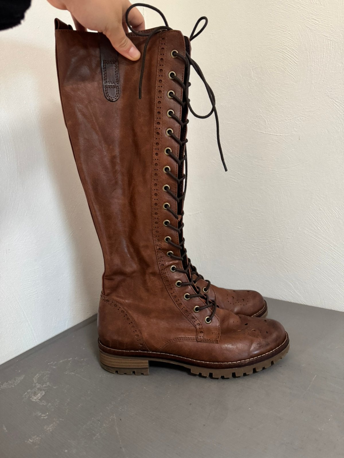 Marco tozzi hoge laarzen bruin maat 39 leder, Kleding | Dames, Ophalen of Verzenden, Zo goed als nieuw, Bruin, Hoge laarzen