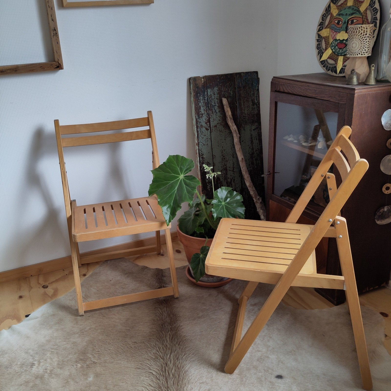 Vintage beukenhouten klapstoeltjes, waarschijnlijk CTC, Tuin en Terras, Tuinstoelen, Ophalen of Verzenden, Zo goed als nieuw, Hout