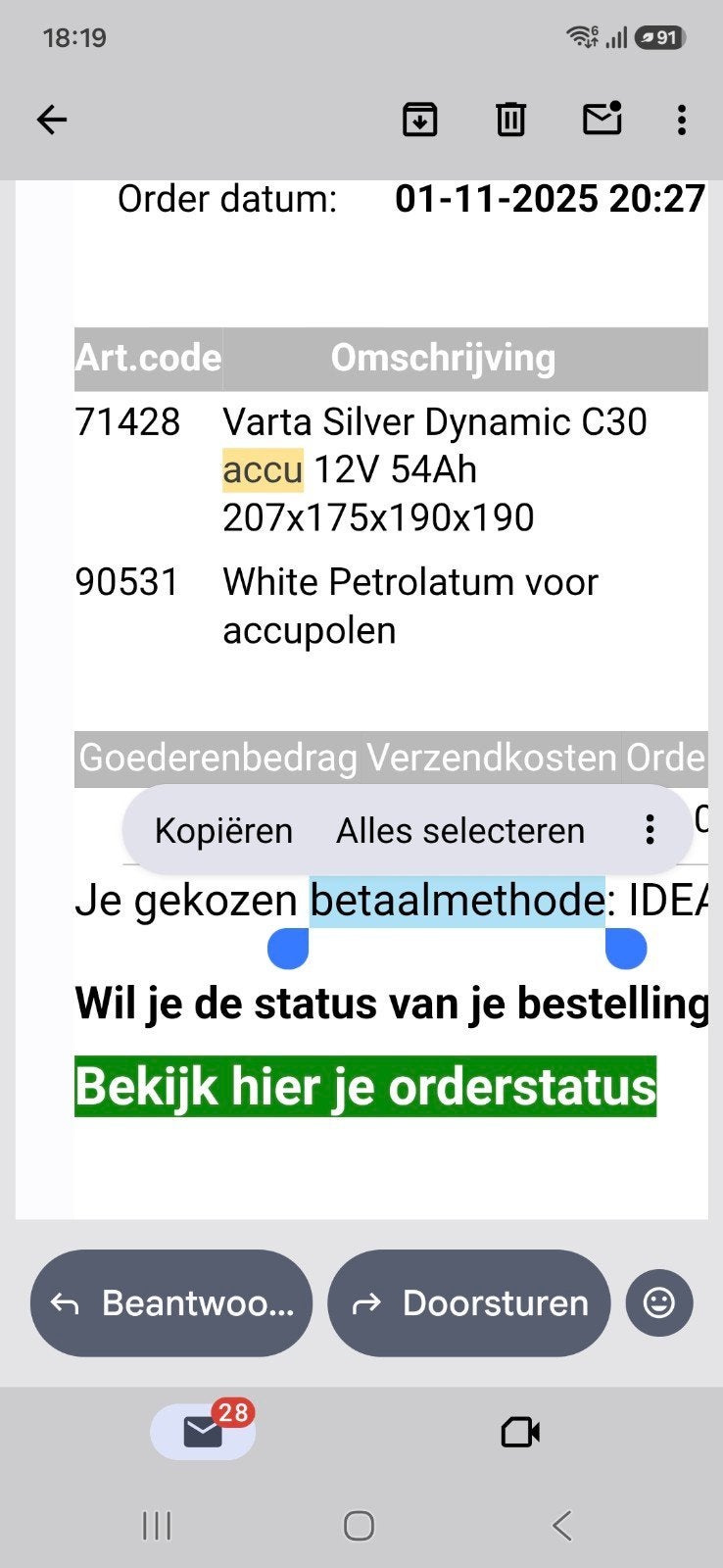accu toyota chr Varta  C30 12V 54Ah Accu, Auto-onderdelen, Accu's en Toebehoren, Ophalen, Toyota