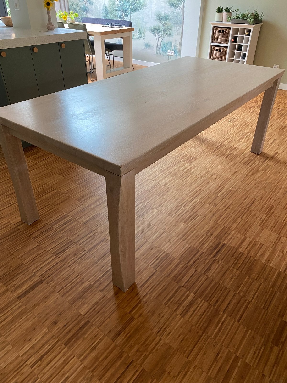 Eikenhouten eettafel 6 personen, Huis en Inrichting, Tafels | Eettafels, Ophalen, Gebruikt, Eikenhout, 50 tot 100 cm