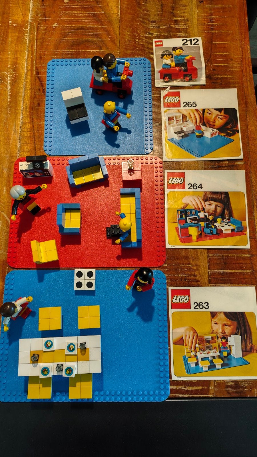 Vintage LEGO Sets 263, 264, 265 & 212 met instructies, Ophalen, Gebruikt, Overige merken