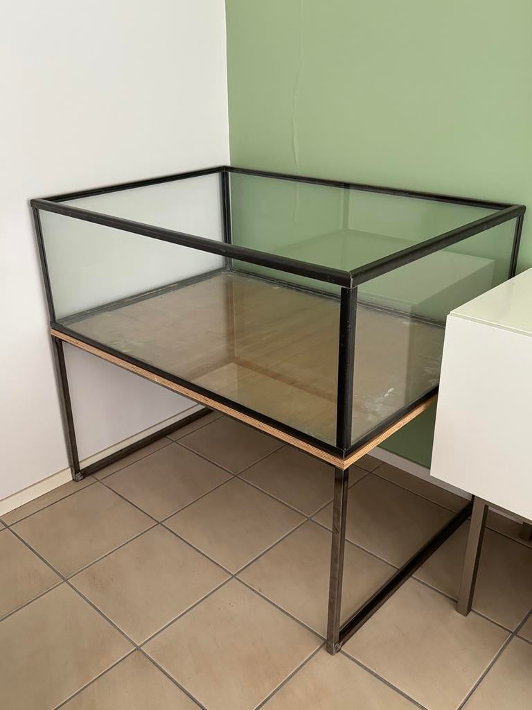 Glazen cavia kooi met metalen frame voor 2 baby cavia’s, Ophalen, Kooi, Gebruikt, 90 cm of meer