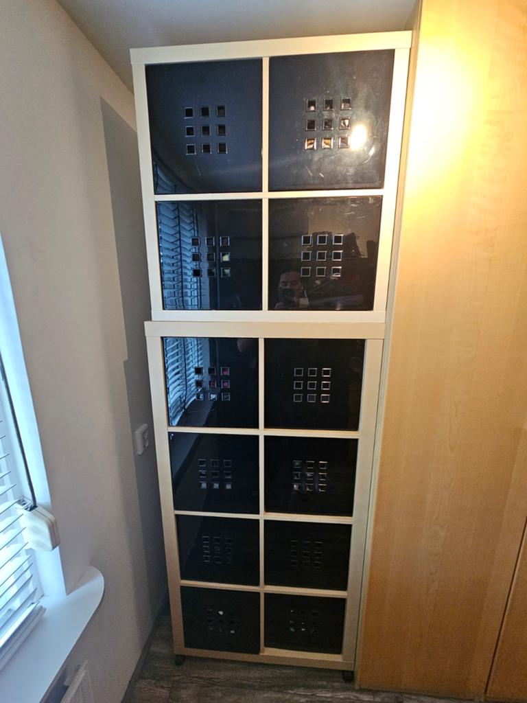 Twee Kallax Ikeakasten met lades (2x2 en 4x2), Ophalen, Gebruikt, Ikea Billy, 50 tot 100 cm
