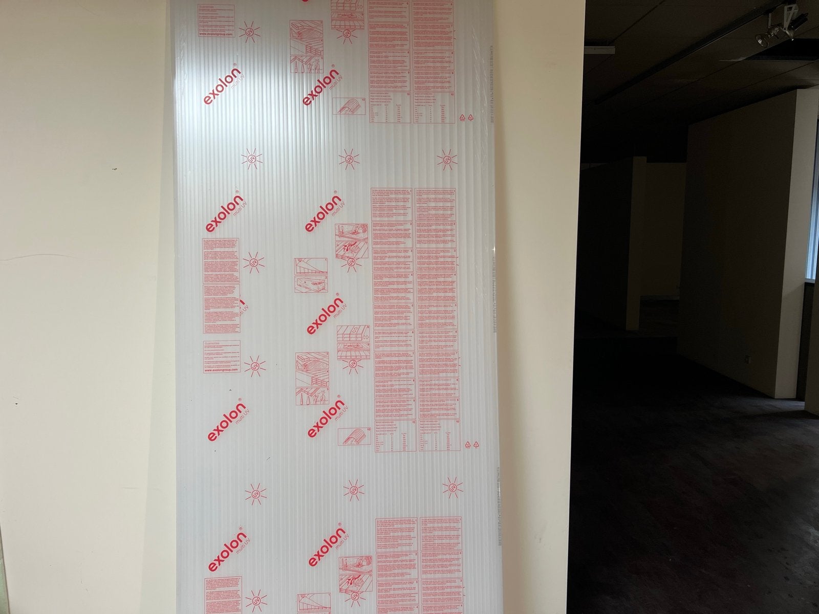 Nieuwe opaal polycarbonaat plaat 250 x 98 cm – 16 mm dik, Doe-het-zelf en Verbouw, Platen en Panelen, Overige materialen, Minder dan 20 mm