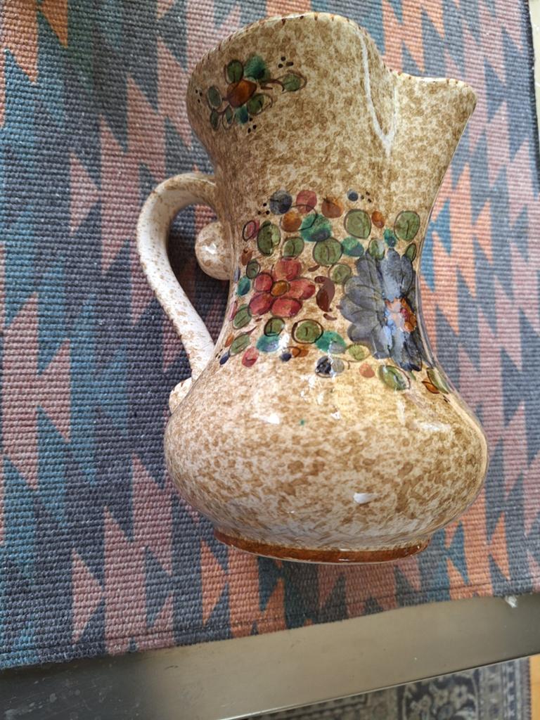 Vintage handgeschilderde Italiaanse kruik/kan, Antiek en Kunst, Ophalen