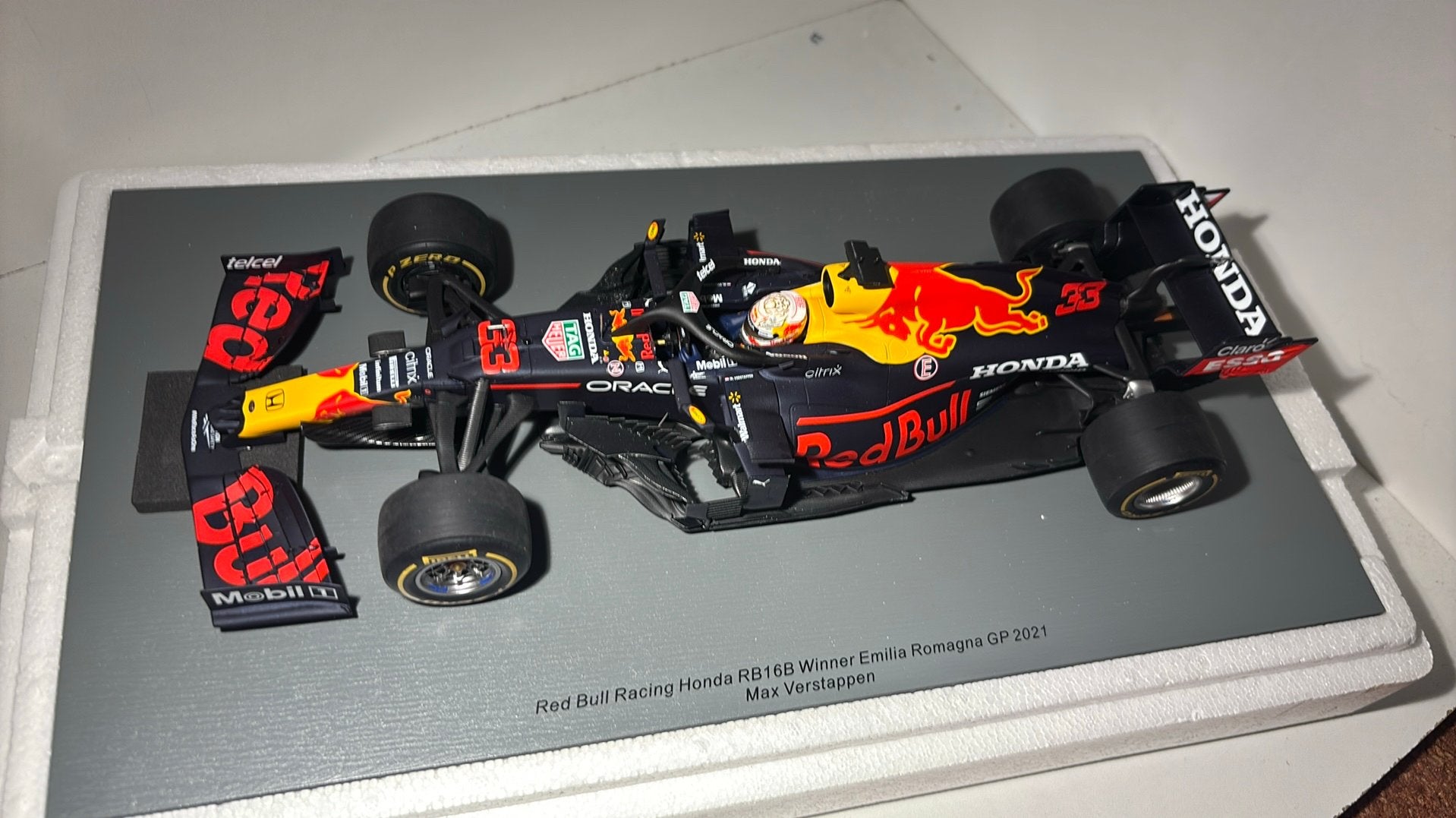 F1 red bull honda win m.verstappen emillia 2021 spark 1.18, Overige merken, Ophalen of Verzenden, A, A