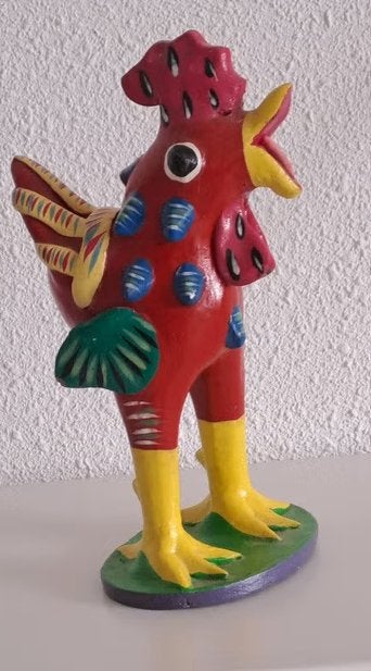 Kleurrijk Haan uit Mexico. Gerardo Ortega, Ophalen of Verzenden
